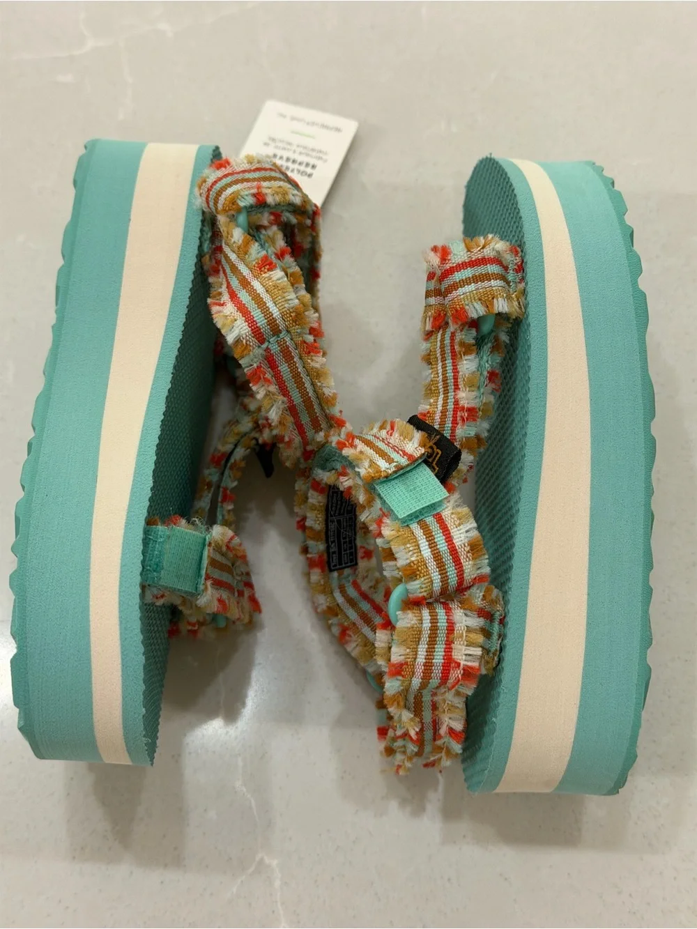 Teva Kids Midform Fray Platform Sandals Frazier Cascade Multi Size 8